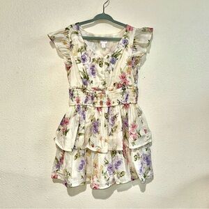 GAP x LoveShackFancy Floral Dress with Ruffle Sleeves Size S